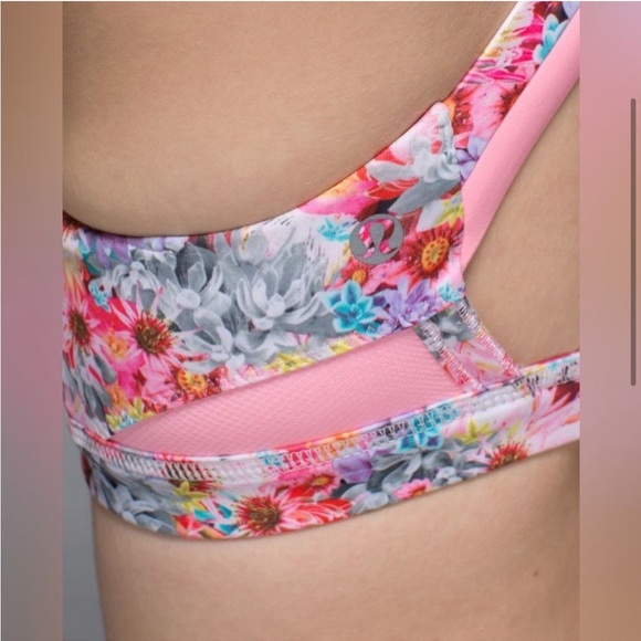 Lululemon Run: Stuff Your Bra II Flowabunga Mini Multi / Bleached Coral Sz 10! - Picture 3 of 12